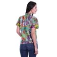 thumbnail image 4 of Moomaya Chemise à Manches Mi-Longues Imprimée pour Femmes, Col Boutonné, Haut Décontracté, 4 of 5