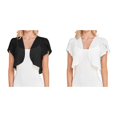 thumbnail image 1 of (Lot de 2) Kcodviy Cardigan Court Uni pour Femmes Automne Manches Courtes Boléro Ouvert Cardigan Rayé en Chiffon, 1 of 6