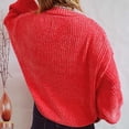 thumbnail image 4 of Timegard Chandails à Manches Longues pour Femmes Automne Hiver Décontractés Confortables Col Ras du Cou Manches Longues Bouffantes Hauts de Couleur Unie, 4 of 6