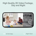 thumbnail image 3 of Sense-U Smart 2.5K Video Baby Monitor, Pan/Tilt, Person/Baby Crying/Motion Detection, 2-Way Talk, Night Vision, Background Audio, No Monthly Fee (Compatible with Smart Baby Monitor), 3 of 9