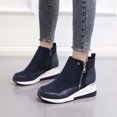 thumbnail image 5 of Bottes Rétro Unies pour Femmes à Empiècements, Semelle Épaisse, Talons Hauts, Bout Rond, Bottes Décontractées, 5 of 5