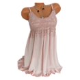 thumbnail image 1 of MesaSe Women Lace Crochet Stitching Crew Neck Sleeveless Mini Dress, 1 of 3