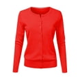 thumbnail image 1 of Cardigan à Col Rond pour Femmes, Mode Durable, Tricoté, Manches Longues, Grandes Tailles, Coupe Ample, Couleur Unie, Veste Chandail Courte, Cardigan - Hontri, 1 of 4