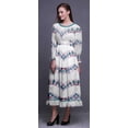 thumbnail image 3 of Bimba Tie-Dye Women Cotton Smocked Boho Renaissance Long Ruffle MaxiDress-Large, 3 of 5