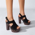 thumbnail image 4 of LSLJS Wedge Heel Sandals Women's Thick Bottom Fish Mouth Solid Color Sandals, 4 of 7
