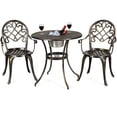 thumbnail image 1 of Costway 3pcs Outdoor Set Cast Aluminum Patio Bistro Attached Removable Ice Bucket, 1 of 10