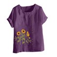 thumbnail image 4 of zanvin Haut pour Femmes, T-Shirt d'Été Surdimensionné Décontracté à Col Rond et Manches Courtes avec Imprimé Floral, Coupe Ample, 4 of 5