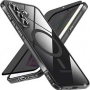 for Samsung A36 Case, Magnetic Galaxy A56 Case with Screen Protector, Slim Fit Translucent Matte Back Shockproof Phone Cover Compatible with MagSafe (Black)