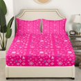 thumbnail image 2 of YST Draps de Lit Roses pour Filles Drap-Housse Flocon de Neige Blanc Format Double, Literie Saison Hivernale Nature Abstraite Drap Floral, Housse de Lit Colorée Neige pour Chambre d'Enfants Décorative (Poche Profonde), 2 of 5