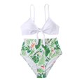 thumbnail image 2 of Womens High Waisted Bikini Set Tie Knot High Waisted Two Piece Swimsuits Bathing Suits, 2 of 5