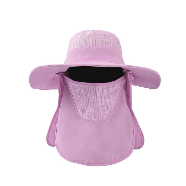 Maytalsory Waterproof Face Covering Sun Hat For Outdoor Activities Adjustable Hood Purple