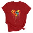 thumbnail image 1 of Meichang T-Shirts de la Saint-Valentin pour Femmes Mignons avec Cœur d'Amour T-Shirts Graphiques à Manches Courtes Décontractés à Col Rond T-Shirts Hauts Joyeuse Saint-Valentin, 1 of 2