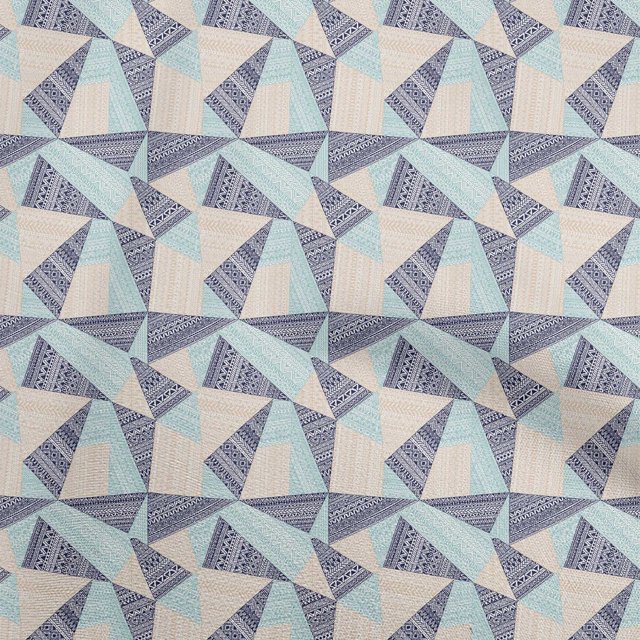 oneOone Polyester Spandex Blue Fabric Tribal Craft Projects Decor Fabric Printed By The Yard 56 Inch Wide
