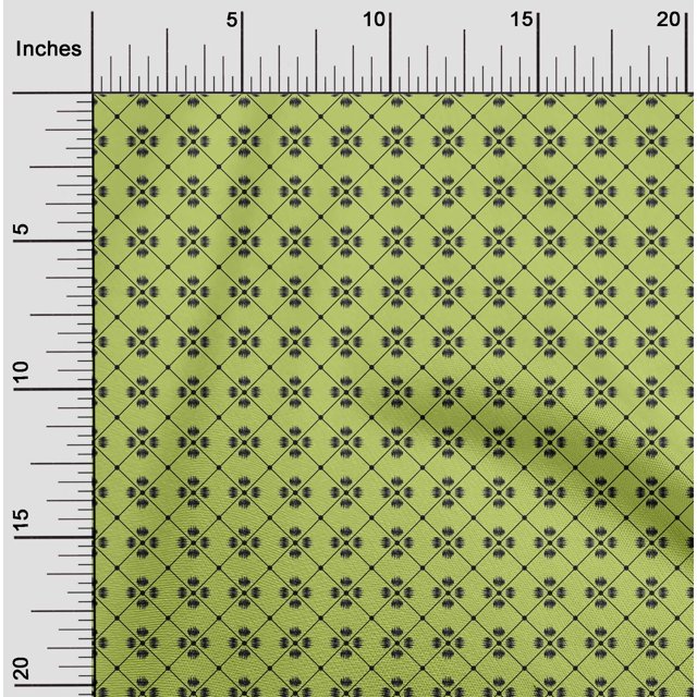 oneOone Cotton Poplin Fabric Geometric Ikat Print Sewing Fabric BTY 56 Inch Wide
