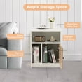 thumbnail image 3 of Gymax 2 Pcs Tables de Nuit Tables d'Appoint Bout de Canapé avec Tablette de Rangement pour Chambre Salon, 3 of 10