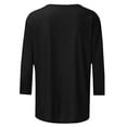 thumbnail image 5 of Mceream T-Shirt à Manches 3/4 pour la Saint-Patrick, Hauts pour Femmes, Printemps, Col Rond, T-Shirts Décontractés, Blouses à Imprimé Floral, T-Shirts Graphiques, Tenues d'Été, Hauts Boho, Grande Taille, Chemises à Imprimé Trèfle, Noir G, 5 of 5