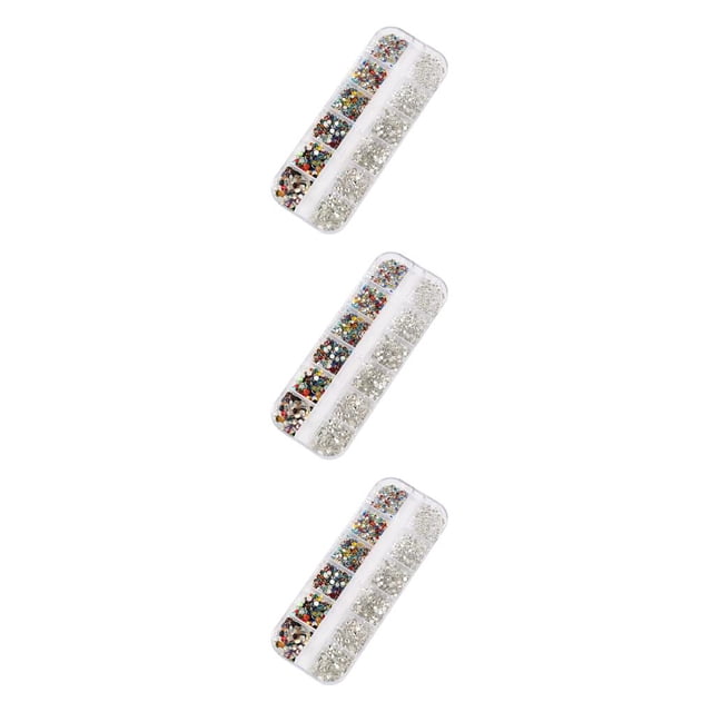 Shengyu 1 Bag Glass Crystal Eye-catching Easy to Paste Nail Rhinestones DIY Handcraft Different Styles Sweet Gift for Mobile Phone Type 1 White and Mixed Colo 3PCS