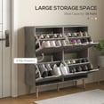 thumbnail image 4 of HOMCOM Armoire à Chaussures avec 4 Tiroirs Basculants et Tablettes Ajustables, Gris, 4 of 10