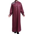 thumbnail image 4 of Long Sleeve Shirts for Men,Mens Muslim Robe Arab Middle Robe Long Style Long Sleeve Embroidered Standing Neck Pocket Long Shirt Casual Robe,Mens Long Sleeve Shirt, 4 of 6