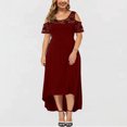 thumbnail image 4 of Robe à Manches Courtes pour Femmes Grande Taille Femmes Aguichant Sans Bretelles Dos Nu Dentelle Robe à Manches Courtes en Liquidation, 4 of 4