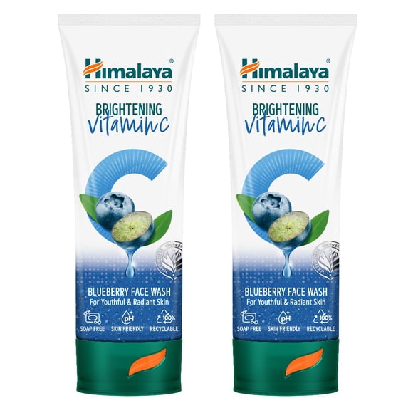 Himalaya Brightening Vitamin C Blueberry Face Wash, 100ml Each (Pack of 2)