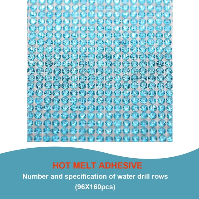 VONKY Crystal Rhinestone Ribbon Clothing Accessories Sticker Convenient Using Present Decoration Sheet with Shine Appearance Exquisite acid blue 6 hot melt glue