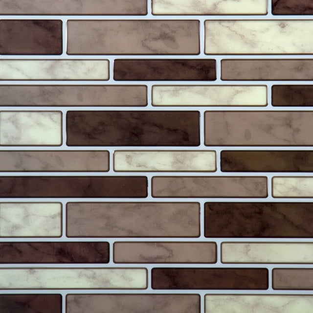 Truu Design Self-Adhesive Slim Subway Peel and Stick Backsplash Wall Tiles