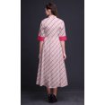 thumbnail image 3 of Bimba Check Printed Roll Up Sleeves Button Down Mid-Calf Women Shirt Dress-X-Small, 3 of 5