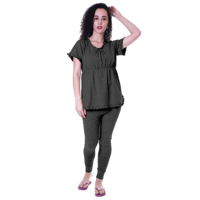 Moomaya Ensemble de Nuit pour Femmes Pyjama en Coton Tenue de Sommeil 2 Pcs Chemises de Nuit