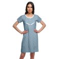 thumbnail image 1 of Moomaya Chemise de Nuit à Manches Courtes Imprimée pour Femmes, Col Rond, en Coton, Vêtement de Nuit, 1 of 5