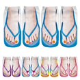 thumbnail image 4 of Two Pairs 3D Pattern Manicure Print Socks Flip Flop Funny Hidden Running Socks Women Personalized, 4 of 4