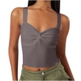 thumbnail image 1 of Timegard Going out Tank Top for Women Ruched V Neck Slim Comfy Knit Tee Sleeveless Top Solid Color, 1 of 5