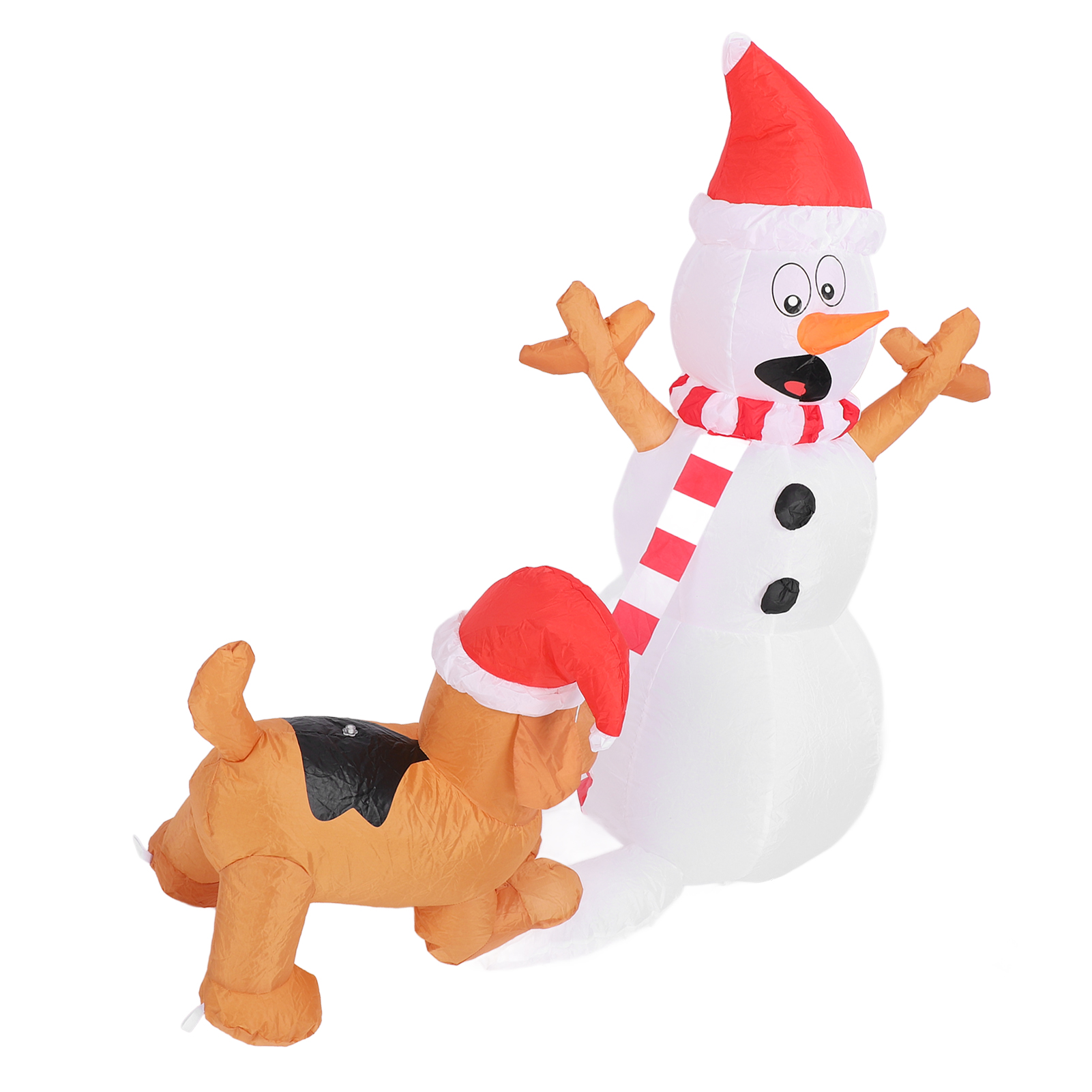 3.6ft Inflatable Christmas Snowman with Dog, White LED Lights IP44 Water Resistant Inflatable Snowman Bite Dog Christmas Inflatables Outdoor Decorations for Garden Yard Decorations