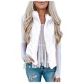 thumbnail image 1 of Heliisoer Pocket Women Zipper Solid Color Jacket Plush Sleeveless Lapel Vest Loose, 1 of 8