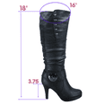 thumbnail image 2 of Bottes Mode Décontractées pour Femmes à Talons, Hauteur Genou, Plateforme, Fermeture Éclair Latérale, Boucle, Robe ( Noir, 9), 2 of 5