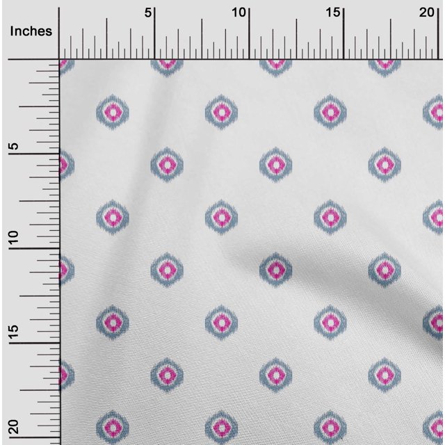 oneOone Organic Cotton Voile Fabric Circle Ikat Print Fabric BTY 42 Inch Wide