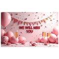 thumbnail image 1 of Pink Themed Glittery Triangle Banner with We Will Miss You Lettering, Party Background Backdrop Decorations, Farewell Party Retirement Party Leaving Party Decor Photo Booth Props, 1 of 4