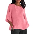 thumbnail image 1 of Été 2025 Femmes 3 de T-Shirts Complets pour Femmes 4 Manches Col Rond T-Shirts Spandex Imprimé Floral Haut Ample Spandex T-Shirt Femmes T-Shirts Tunique Décontractée Chemise pour Femmes Tee, 1 of 4