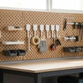 thumbnail image 1 of EGNMCR No-drill pegboard hooks and multi-functional movable storage hooks 5-pack available in white and black plastics hooks, 1 of 6
