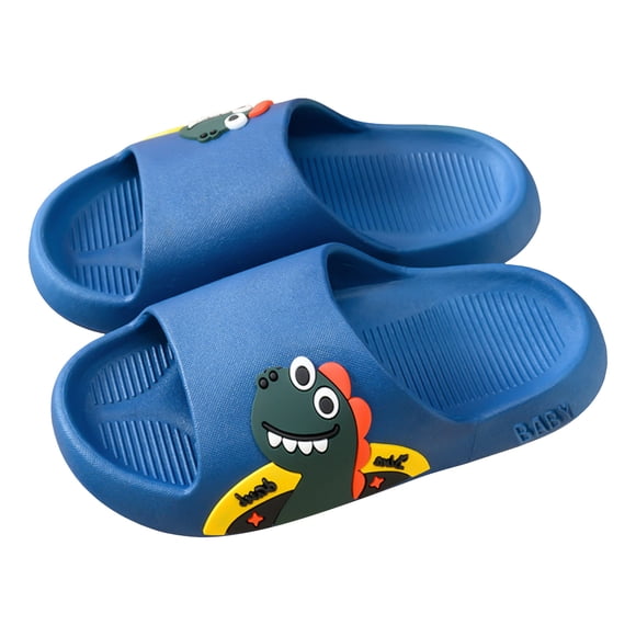 Zshosam Toddler House Slippers Kids Boys Slides Sandals Comfortable Beach Pool Shower Shoes House Slide Indoor Outdoor Size 12,(Blue Little Kids 12)