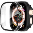 thumbnail image 1 of KOMI 2-Pack for Apple Watch Ultra/Ultra 2 49mm PC All-Around Screen Protector Case, Tempered Glass Screen Protector Case Ultra-Thin for iWatch Ultra/iWatch Ultra 2 49mm Protection Cover -Black+Clear, 1 of 5