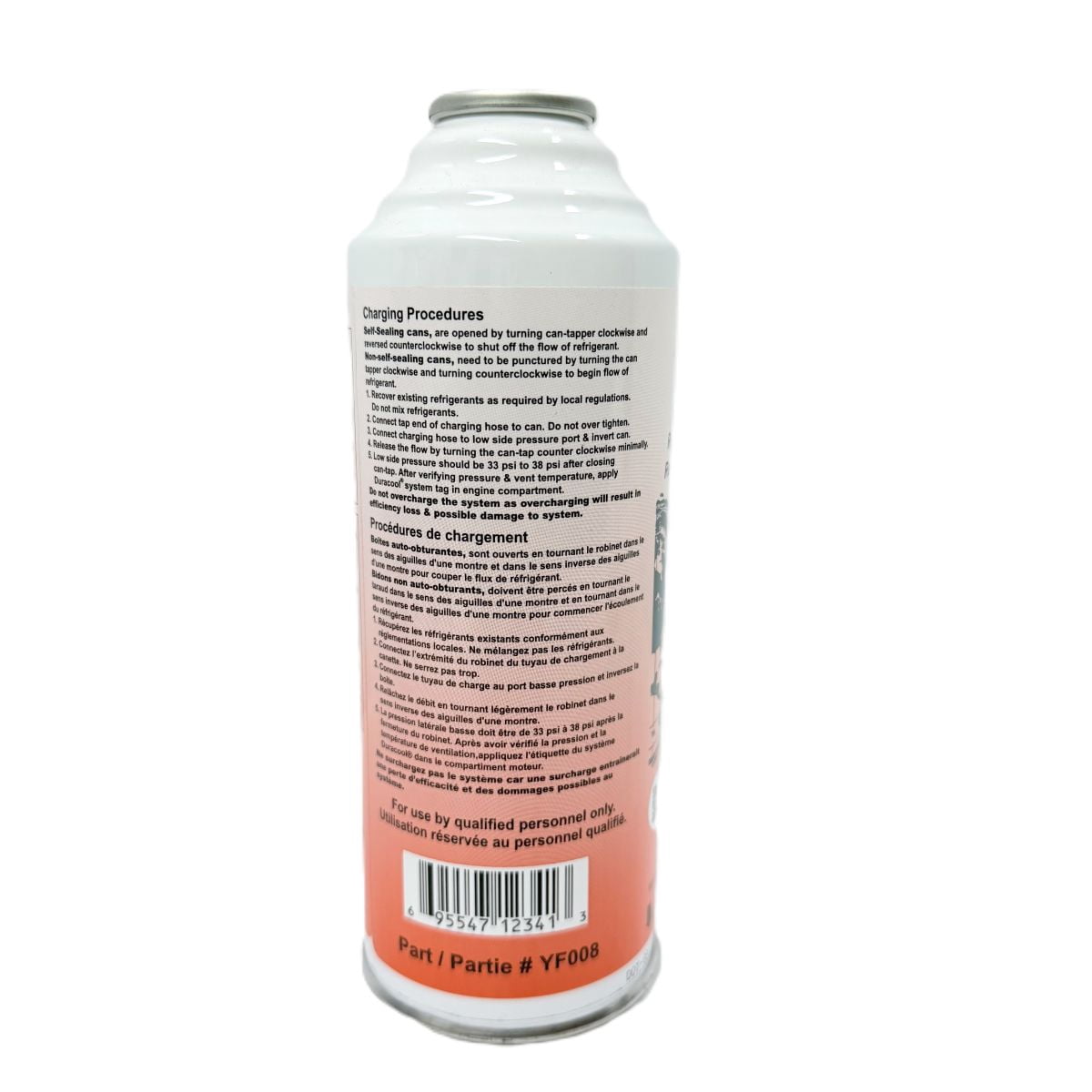 Duracool® 12a-yf Mobile A/C Replacement Refrigerant 8 OZ. Can for 1234yf Systems. (12a-yf hose # YF3015) required installation)