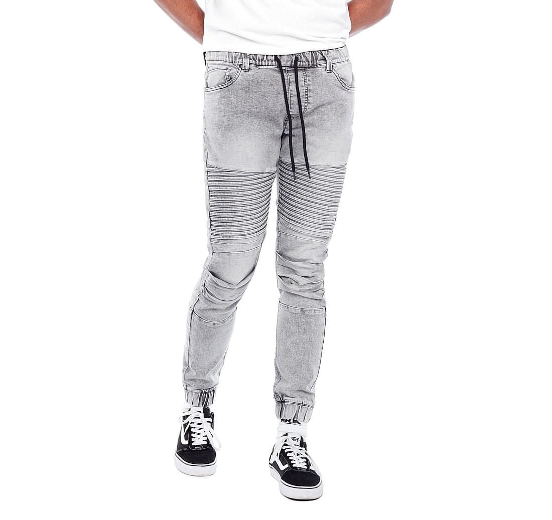 DNM.WORKS™ JACKSON - 5 Pocket Moto Pintuck Jogger GREY