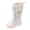 White, variant on Yammkia White Combat Boots Girls Combat Boots for Girls Mid Calf Combat Boot Waterproof Leather Lace Up Side Zipper Boot Size 13.5 (White,Little Kids 13.5)
