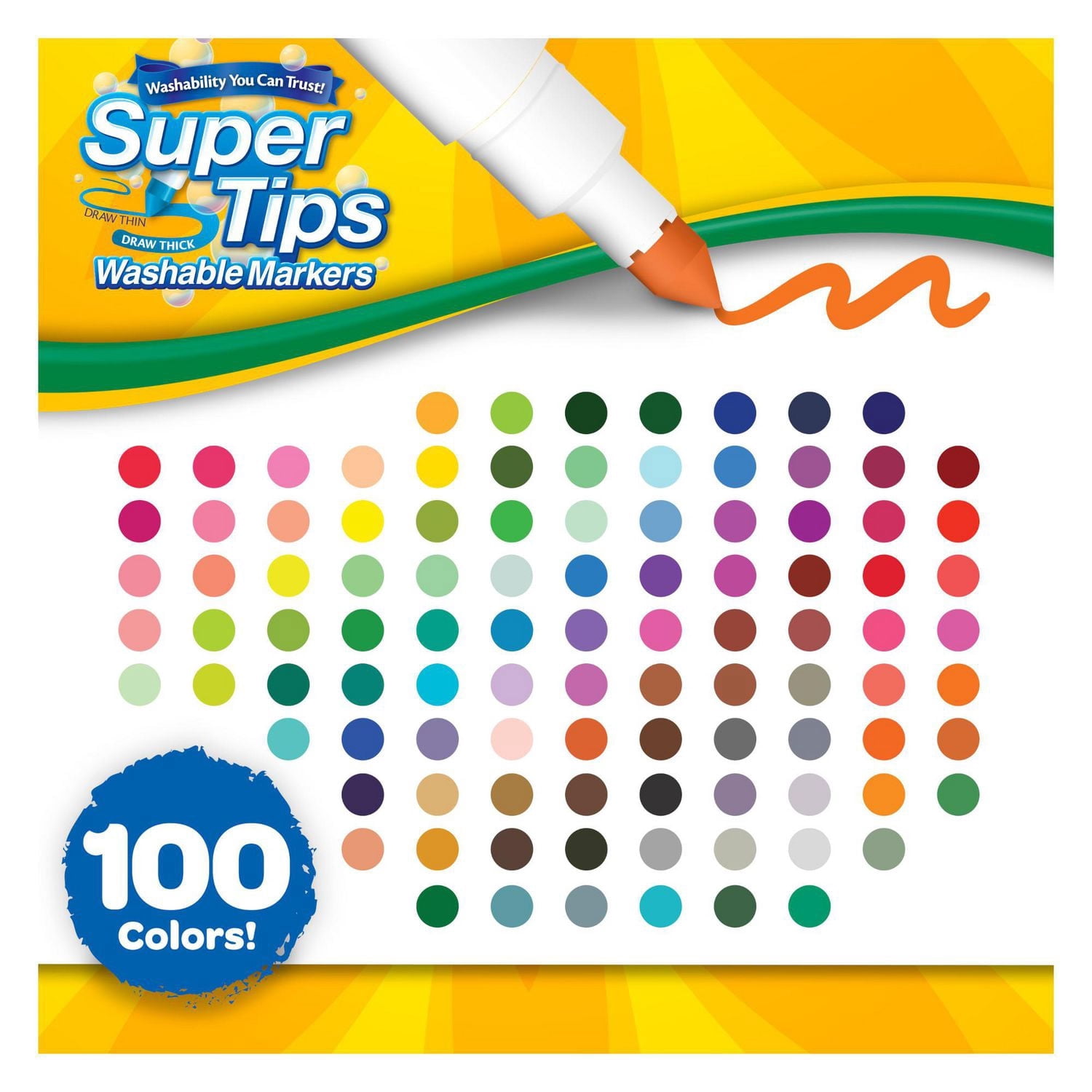 Crayola Super Tips Washable Markers, 100 Count