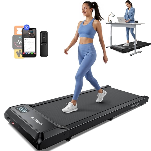 Walking Pad, Under Desk Treadmill, Portable Mini Treadmills for Home, Seamless One-Piece Molding Design, 265LBS Walkpad with Remote Control, APP, LED Display