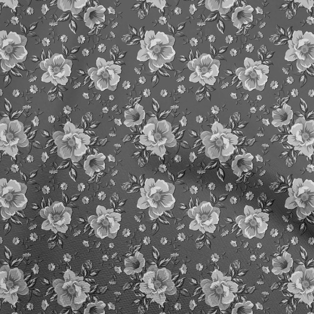oneOone Tissu Viscose Georgette Gris Matériel de Robe Florale Tissu Imprimé Tissu au Mètre 42 Pouces de Large