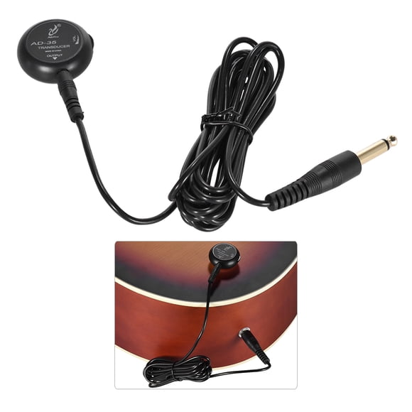 Amdohai Adeline AD-35 Mini Piezo Pickup Contact Microphone Transducer with 6.35mm Output Plug 3 Meters Cable for Acoustic Classical Folk Guitar Violin Ukulele