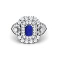 thumbnail image 2 of Bague de Mariage pour Femme en Argent Sterling 925, Forme Coussin, Lapis 6x4 mm, 2 of 4