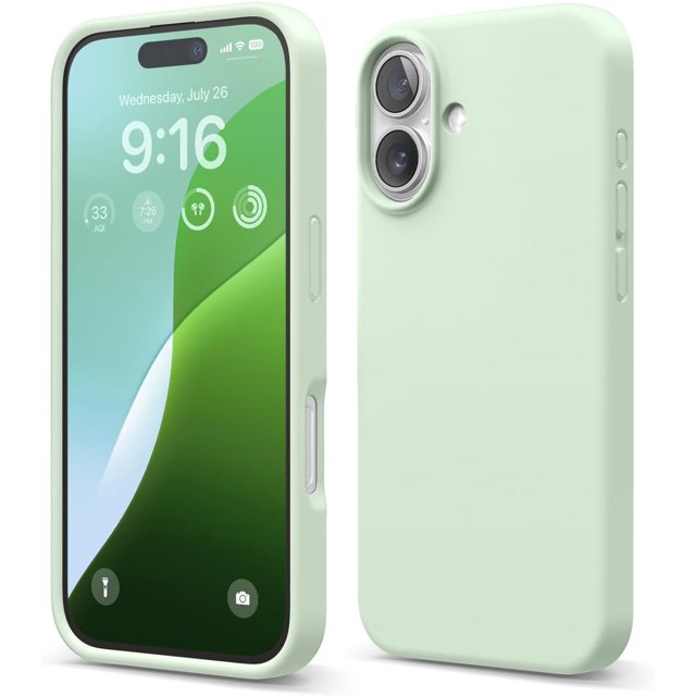 KOMI Compatible with iPhone 16 Pro Max Case, Premium Liquid Silicone Case, Full Body Protective Cover, Shockproof, Slim Phone Case, Anti-Scratch Soft Microfiber Lining, 6.9 inch Soft Mint